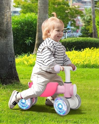 Colorful Lighting Baby Balance Bike for 1 Year Old Girls, Toddler Toys for 1 Year Old Girls Gifts, First Bike with Music and Soft Seat, 12-24 Month Toddler Balance Bike, First Birthday Gifts thumbnail 2