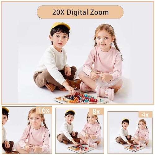 56MP FHD Digital Camera with 20X Digital Zoom & Autofocus, Anti-Shake Point and Shoot Camera for Kids Adults Beginners, Includes 32GB SD Card, Portable Compact for Travel thumbnail 3