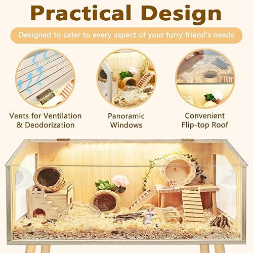 Prolee Hamster Cage with Legs, Guinea Pig Cages Chew Proof, Hamster House, Hamster Cages and Habitats, 48" L x 20" W x 47.6" H thumbnail 3