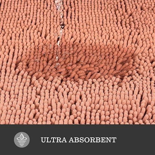 Yeaban Dusty Pink Bathroom Rugs 17"x24",Chenille Bath Mats,Absorbent and Washable Bath Rug Non-Slip, Extra Soft Rugs for Bathroom Floor,Tub,Shower and Sink thumbnail 4