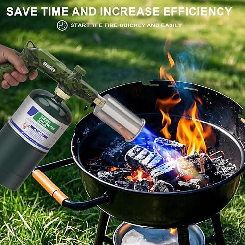 Sondiko Powerful Propane Torch L8010, Sous Vide, Campfire Starter, Adjustable Gas Welding Kit for Searing Steak, BBQ, Gas Welding(Camouflage) Propane Tank Not Included thumbnail 7