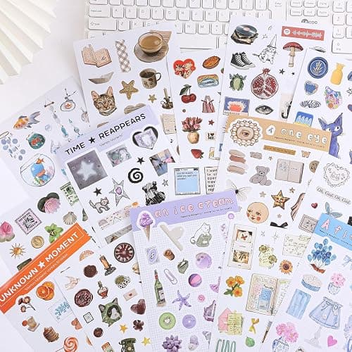 Girl's Korean Sticker Book, Food and Daily Life Theme - 1300+ Cute Dream Style Foodie Stickers, for DIY Scrapbooking Journaling Handbook Decoration Pink thumbnail 7