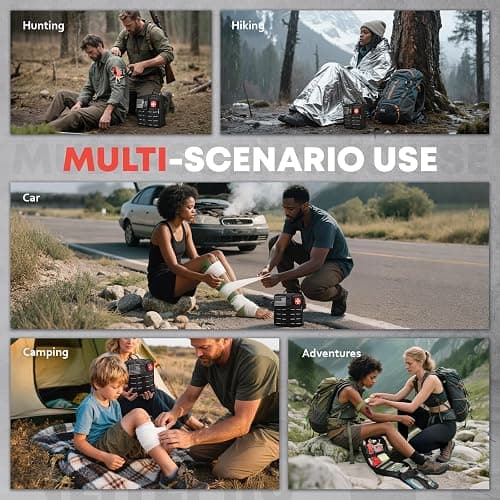 Advanced Trauma First Aid Kit - Emergency Camping Gear with Tourniquet Kit, Compression Bandage, 36" Splint | Portable Survival Gear for Outdoor, Home, Camping- Gift for Husband Dad and Wife-Black thumbnail 8