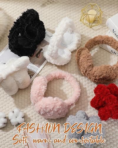 Trifabricy EarMuffs for Women Winter Faux Fur Warm Earmuffs Cute Foldable Ear Covers Cold Weather Fluffy Ear Warmers thumbnail 6