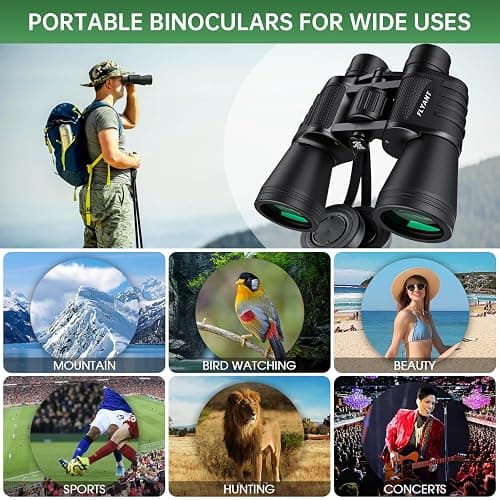 20x50 High Powered Binoculars for Adults, Waterproof Compact Binoculars with Low Light Vision for Bird Watching Hunting Camping Travel Cruise Hiking Sports Stargazing, Christmas Birthday Gifts for Men thumbnail 7