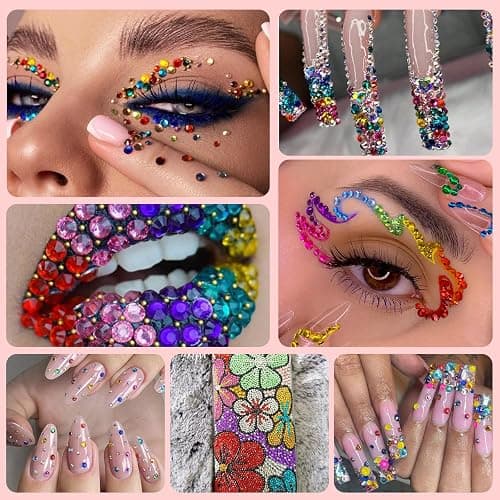 Canvalite 40000Pcs 40 Colors Jelly Rhinestones for Bedazzling, 3mm Multicolor Resin Flatback Gems for Diamond Art, Bedazzler Kit with 3Pcs 10ml B7000 Jewelry Glue for Crafting Book Shoes Nail Art thumbnail 6