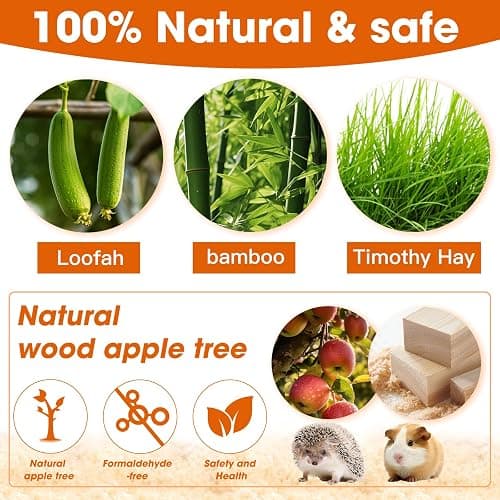 Jorewood 21 Pcs Rabbit Chew Toys for Teeth, Natural Bunny Toys Peach Wood Grass Timothy Sticks Chew and Treat for Guinea Pigs Hamster Chinchillas and Other Small Pets thumbnail 4