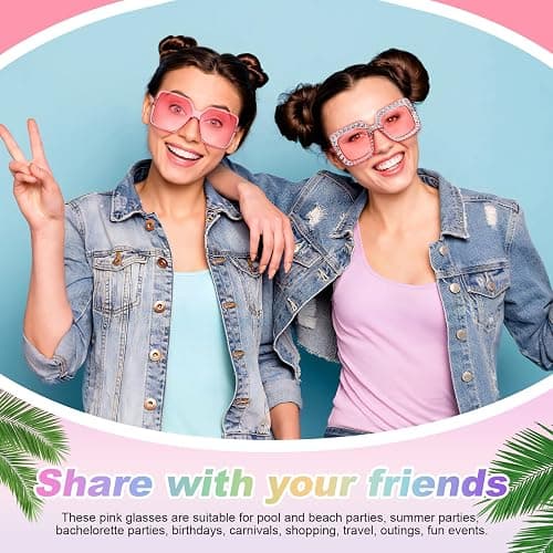 Pibupibu 12 Pack Mixed Style Party Sunglasses Bulk Classic Retro Y2K Glasses Funky Eyewear Costume Accessories thumbnail 7