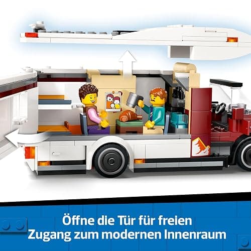 LEGO City Abenteuer-Wohnmobil - Wohnwagen Spielzeug für Jungen und Mädchen ab 6 Jahren - Inkl. 3 Minifiguren und Camping Zubehör - Geschenkidee zum Geburtstag und für die Feiertage 60454 thumbnail 5