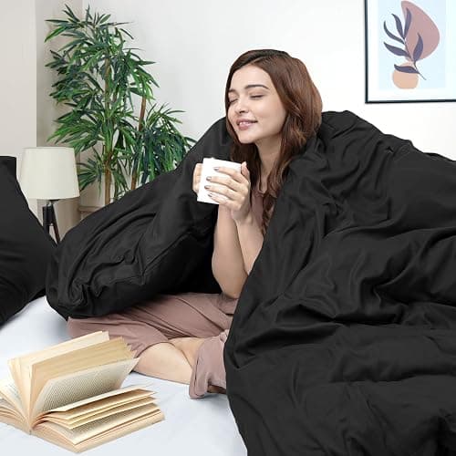 Utopia Bedding Duvet Cover Twin Size - 2 Piece with Zipper Closure - 1 Comforter Cover 68X90 Inches & 1 Pillow Sham 20X26 Inches (Black) Comforter Not Included thumbnail 3