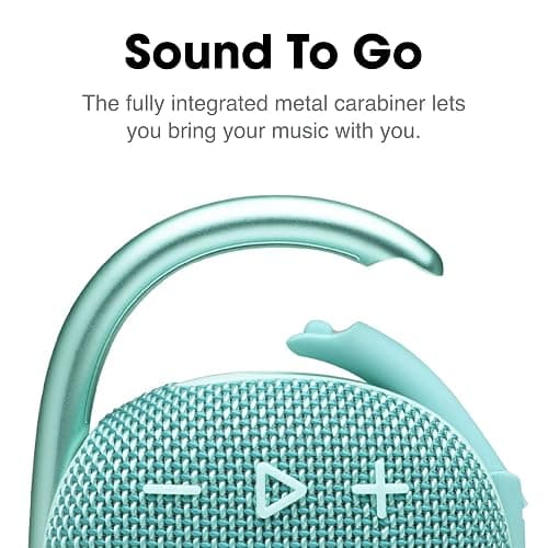 JBL Clip 4, Teal - Portable Bluetooth 5.1 Speaker - Up to 10 Hours of Play - Waterproof & Dust Resistant - Includes Noise & Echo-Canceling Speakerphone thumbnail 3