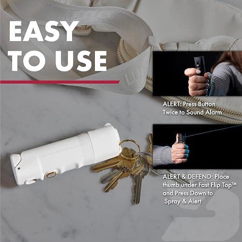 Sabre 2-in-1 Pepper Spray with 130dB Personal Alarm, Alert and Defend with One Press, Fast Flip Top Safety with Finger Grip and Tuck-Away Keyring, Maximum Strength, UV Marking Dye thumbnail 4