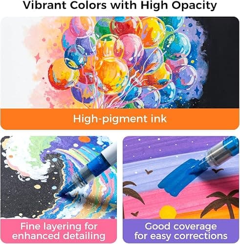 Ohuhu Acrylic Paint Markers Brush Tip 72 Colors Opaque Paint Pens-Nahuku | High Opacity Acrylic Markers No Bleed Direct-Ink Acrylic Paint Pens for Rock Painting 3D Prints Egg Wood Glass DIY Craft thumbnail 3