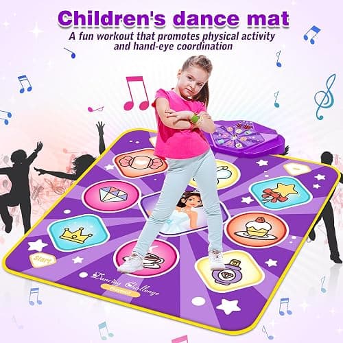 Dance Mat Toys for Kids, Purple Princess Electronic Dance Pad Game with 5 Gaming Modes, Dance Toys with LED Lights, Built-in Music, Ideas Christmas Birthday Gifts for 5+ Year Old Toddler Girls thumbnail 5