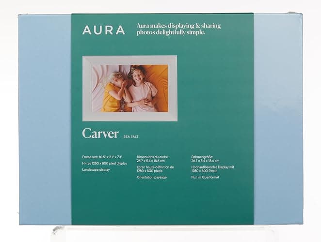 Aura Carver WiFi Digital Picture Frame | The Best Digital Frame for Gifting | Send Photos from Your Phone | Quick, Easy Setup in Aura App | Free Unlimited Storage | Sea Salt thumbnail 9