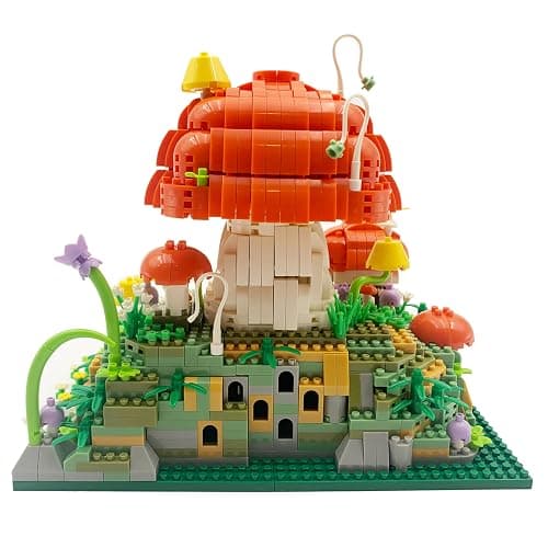 RUUQRUU Mushroom House Micro Building Blocks Set，2798 PCS Mini Treehouse Architecture Building Sets for Adults Teens，Micro Japanese Sakura Bonsai Tree Bricks，Creative Collectible Gifts for Kids 14+ thumbnail 8