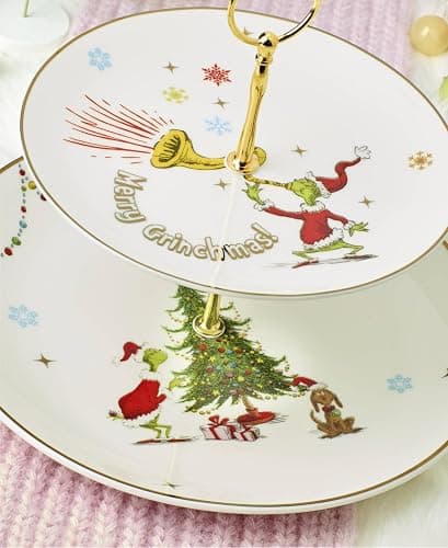 Lenox 897085 Merry Grinchmas Dinnerware 2-Tiered Server, Christmas & Holiday Hosting thumbnail 4