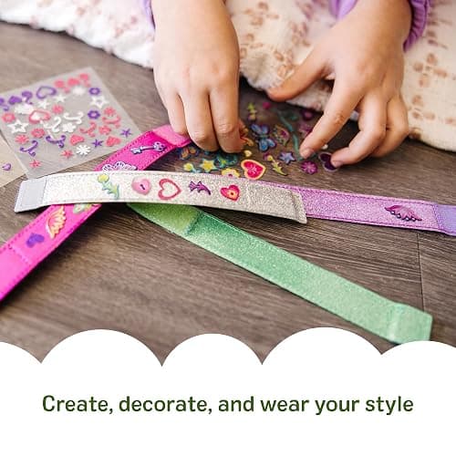 Melissa & Doug Design-Your-Own Bracelets with 100+ Sparkle Gem & Glitter Stickers, Kids Snap Bracelets, Stickers & Jewelry Crafts, Preschool Toys for Girls & Boys Ages 4+ thumbnail 3