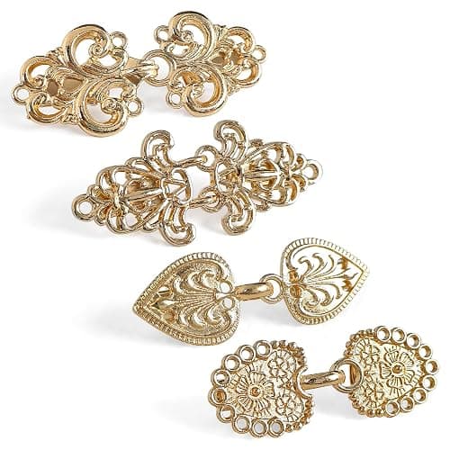 TACVEL 4 Pieces Vintage Sweater Shawl Cape Cloak Clips Retro Cardigan Collar Clasp Dress Shirt Brooch - Image 1