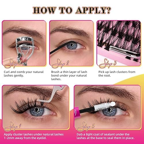 WLFRHD Lash Clusters Wispy 280PCS 30D Mix 9-16mm Cluster Eyelash Extensions Individual Lashes Soft Eyelashes Clusters with Thin Band False Eyelashes (D-Mix9-16mm) thumbnail 6