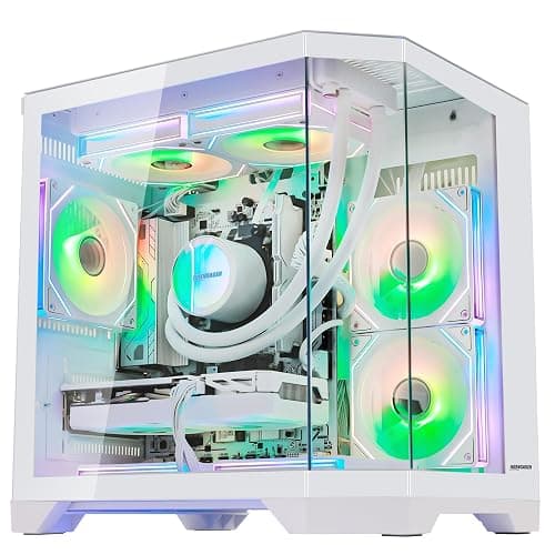 HOENGAGER AI Gaming PC Desktop, Radeon RX 9060 XT 16GB, AMD Ryzen 7 7800X3D, 32GB DDR5 RAM, 1TB PCIe SSD, 240mm AIO & ARGB Software Fan Light Control, 850W PSU, Windows 11 Prebuilt Tower Computer thumbnail 8
