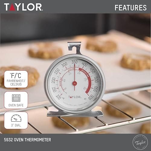 Taylor Precision Products Large Dial Thermometer, Silver - Image 1