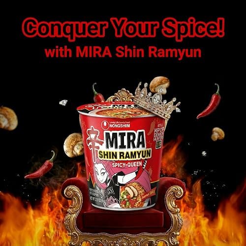 Nongshim Shin Ramyun Spicy Queen, Instant Noodle Cup, Gourmet Spicy, 3.35 oz (Pack of 6) thumbnail 5
