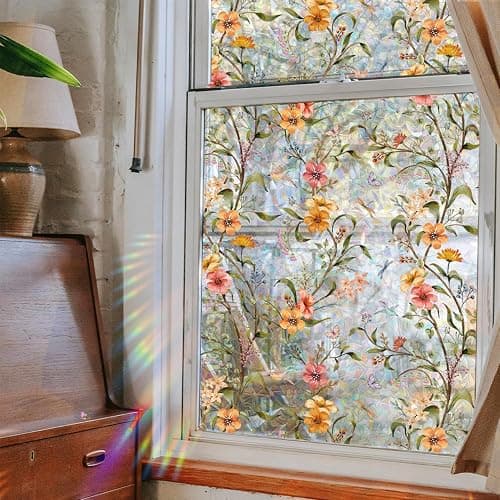 WBQMUNY Stained Glass Window Film,Window Privacy Films,Rainbow Glass Decals Stickers for Home Anti UV17.7" x 43.3" thumbnail 6