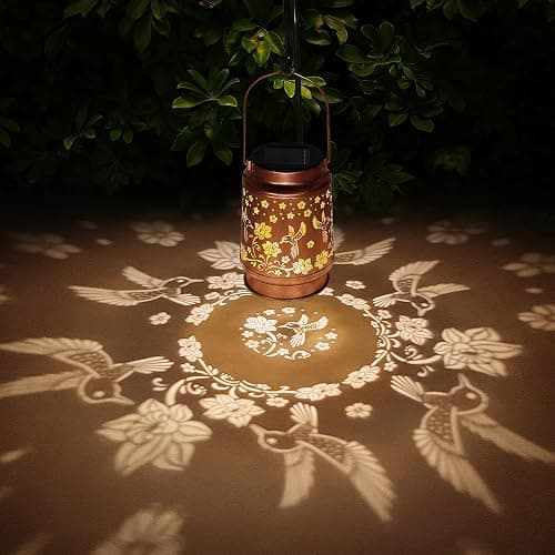 Solar Lanterns Outdoor Waterproof Hummingbird Garden Decor Birthday Gifts for Women Mom Grandma Hanging Solar Lights Metal Solar Decoration Outside for Yard,Patio,Backyard,Porch thumbnail 2