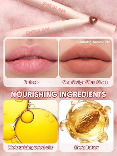 SHEGLAM Marshmallow Puff Lip Blur Pen Matte Lipstick for Long-lasting Hydrating Lip Makeup-331 Berry Mousse thumbnail 6