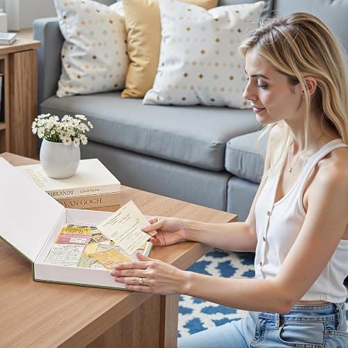 JARLINK Aesthetic Decorative Books, Set of 3 Linen Faux Books for Coffee Table, Bookshelf or Mantle Decor, Stylish Book Storage Boxes for Home Decor, Photo Organization, and Keepsake Storage thumbnail 7