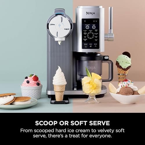 Ninja CREAMi Scoop and Swirl Soft Serve and Ice Cream Maker with 2x Tubs, 13 Functions, Makes Ice Cream, Soft Serve, Gelato, Sorbet, Milkshakes and More, Mix-In Option, Platinum Silver, NC701UK thumbnail 6
