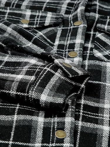 Zeagoo Womens Plaid Shacket Jacket Long Sleeve Fleece Hooded Jackets Fall Winter Warm Coat S-2XL thumbnail 4