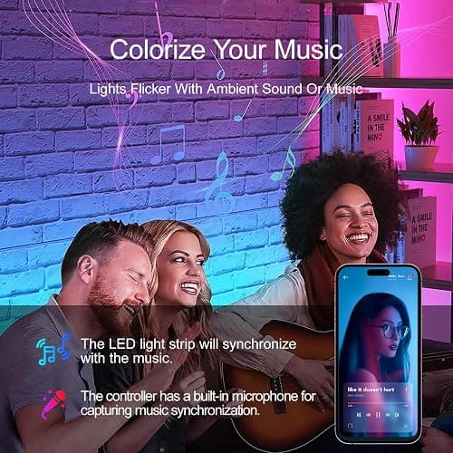 HBOWMDJIA Led Lights for Bedroom 200 FT (2 Rolls 100 FT), with Remote and Application Control RGB Color Changing LED Strip Lights, Music Synchronization, Used for Room, Family, Party Decoration thumbnail 3