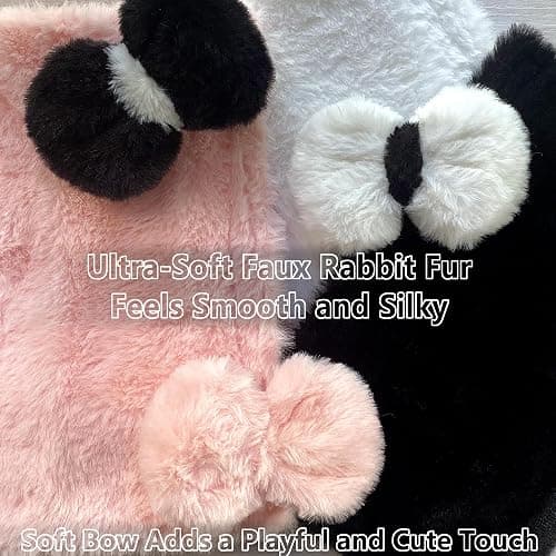 UINSUE Car Neck Pillow 2PCS Plush Bowknot Car Headrest Pillow – Comfortable Neck Support for Driving Soft Touch Fabric Car Pillow Cute Interior Decor (Pink Set 4 Pcs) thumbnail 5
