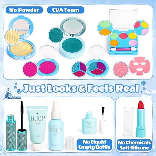Hohosunlar Frozen Pretend Makeup for Toddlers Toys 3-5, Fake Play Make Up Pretend Play Princess Frozen Toys for Girls, Christmas Birthday Princess Gifts Toys for 3 4 5 6 7 8 Year Old Girls Kids thumbnail 5
