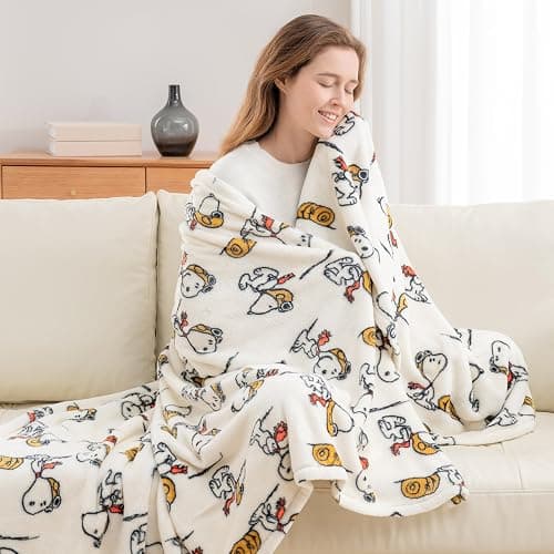 Berkshire Blanket Peanuts® VelvetLoft® Cute Character Snoopy Plush Throw Blanket,The Flying Ace,Throw 55 in x 70 in (Official Peanuts® Product) thumbnail 4