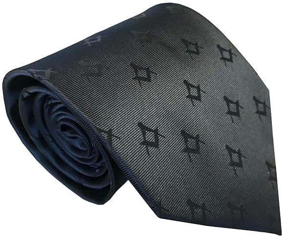 Mens Freemasons Masonic Black Woven Neck Tie - Image 1
