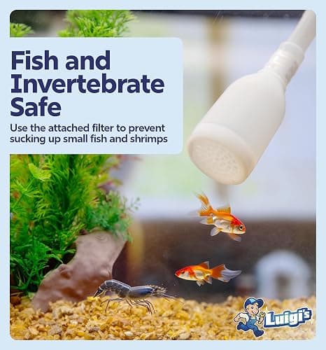 Luigi's Fish Tank Cleaner - Turtle Tank Accessories - Gravel Vacuum for Aquarium - Hand Siphon Hose to Remove and Change Water or Sand in Minutes - Aquarium Cleaning Tools thumbnail 5
