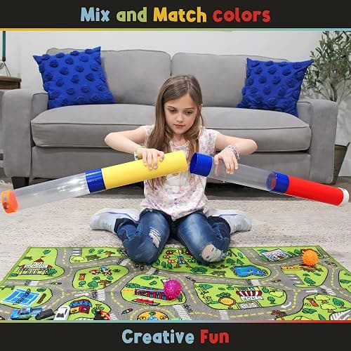 MEAVIA Toy Tunnel Ball Drop Race Track Set (7-Piece Set); Toy Car/Ball Ramp Play Set STEM Toy thumbnail 4