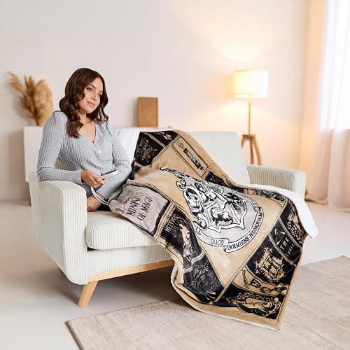 Harry Potter Heated Blanket Electric, Luxurious Soft Fleece Throw, Fast Heating with 9 Heat Settings & Auto Shut-Off, 50x65in, Gift Ideas (Multi Harry Potter, Throw US) thumbnail 2
