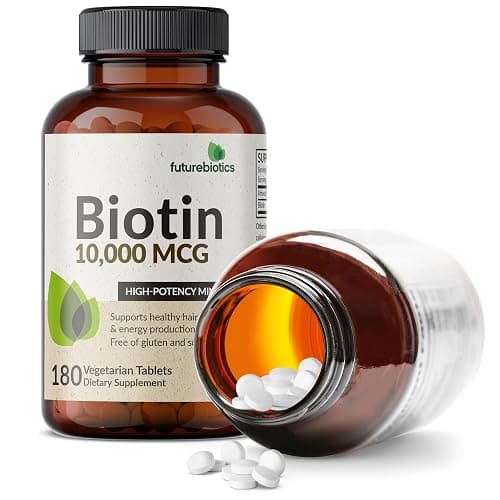 Futurebiotics Biotin 10,000 MCG High Potency Tablets Supports Healthy Hair, Skin & Nails & Energy Production, Non-GMO, 180 Vegetarian Tablets thumbnail 6