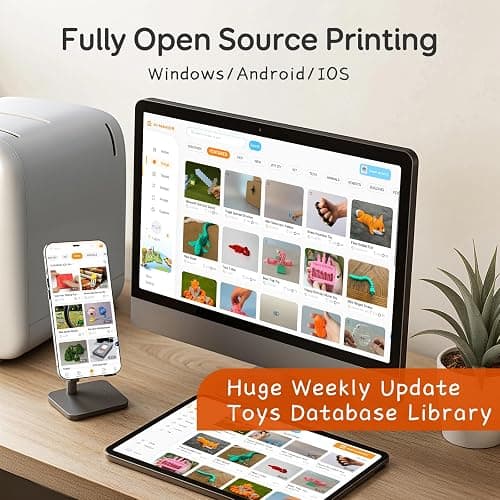 AOSEED AI-Powered 3D Printer for Kids, 3D Printer with 8 PLA Filament Set, AI Design App, Huge Toy Library, Up to 400mm/s Faster Speed, W/ 16+ Mini 3D Design Module, App Control, X-Maker Joy AI+ thumbnail 5