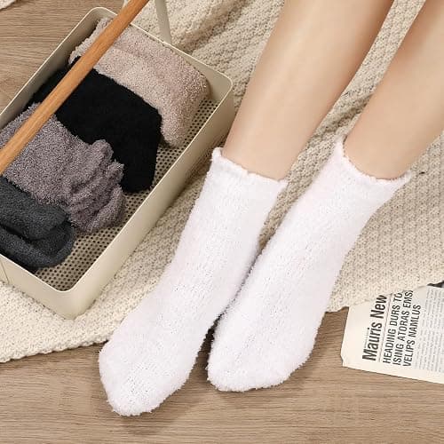 Fullogo Fuzzy Socks for Women, Winter Warm & Cozy Fluffy Socks Womens Ultra Soft Sleeping Slipper Sock for Women Gifts thumbnail 8
