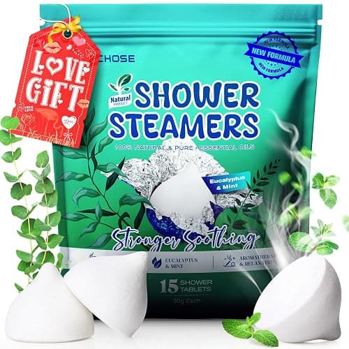 POPCHOSE Shower Steamers Aromatherapy - Eucalyptus for Shower, Stress Relief & Self Care- Home SPA Gifts, Birthday Gift for Women & Men, Shower Steamers for Sinus Relief, Quick Relief Nasal Congestion - Image 1