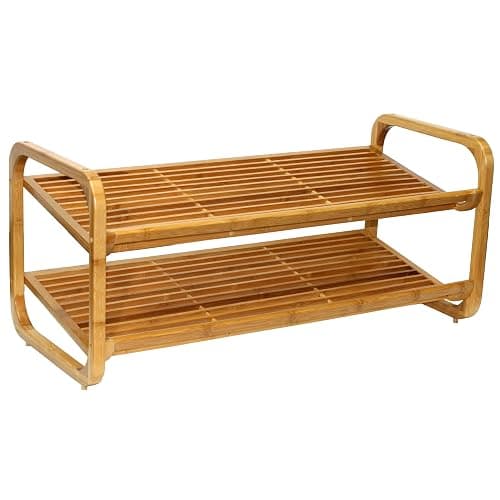 Oceanstar 2-Tier Bamboo Shoe Rack, Natural thumbnail 2