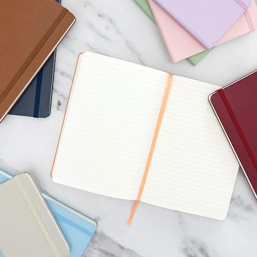 PAPERAGE Lined Journal Notebook, 3 Pack, (Yellow, Blush, Turquoise), 160 Pages, Medium 5.6 in x 8 in - 100 GSM Thick Paper – Hardcover Journaling Notebook for Work, School & Note Taking thumbnail 2