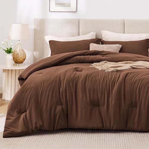 Love's cabin Brown Twin/Twin XL Comforter Set, 2-Piece Prewashed Bed Set with 1 Comforter (66 x 90 in) & 1 Pillowcase, Lightweight & Breathable for All Seasons thumbnail 2