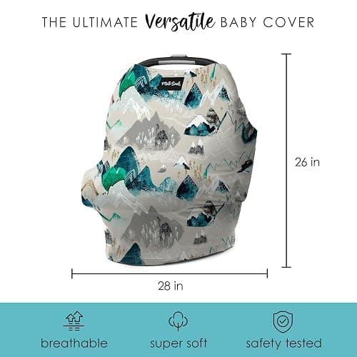 Milk Snob Original 5-in-1 Cover - Added Privacy for Breastfeeding, Baby Car Seat, Carrier, Stroller, High Chair, Shopping Cart, Lounger Canopy - Newborn Essentials, Nursing Top, Rocky Mountain thumbnail 2