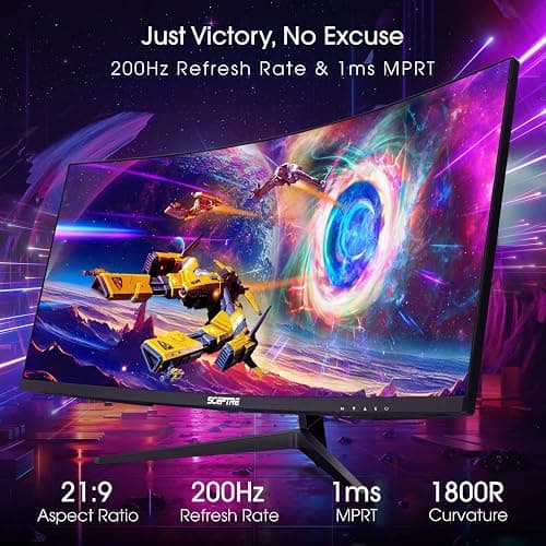 Sceptre 30-inch Curved Gaming Monitor 21:9 2560x1080 Ultra Wide/ Slim HDMI DisplayPort up to 200Hz Build-in Speakers, Metal Black (C305B-200UN1) thumbnail 3
